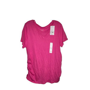 Isabel Pink Maternity V Neck Top